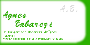 agnes babarczi business card